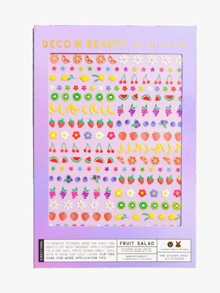Pack of Deco Beauty Micro-Fruit Nail Stickers on light gray background