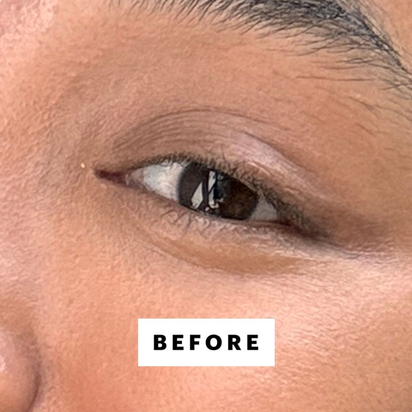 Richards before applying YSL Lash Clash Extreme Volume Mascara in Brown