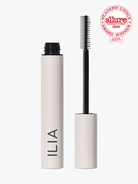 Tube of Ilia Limitless Lash Mascara on white background